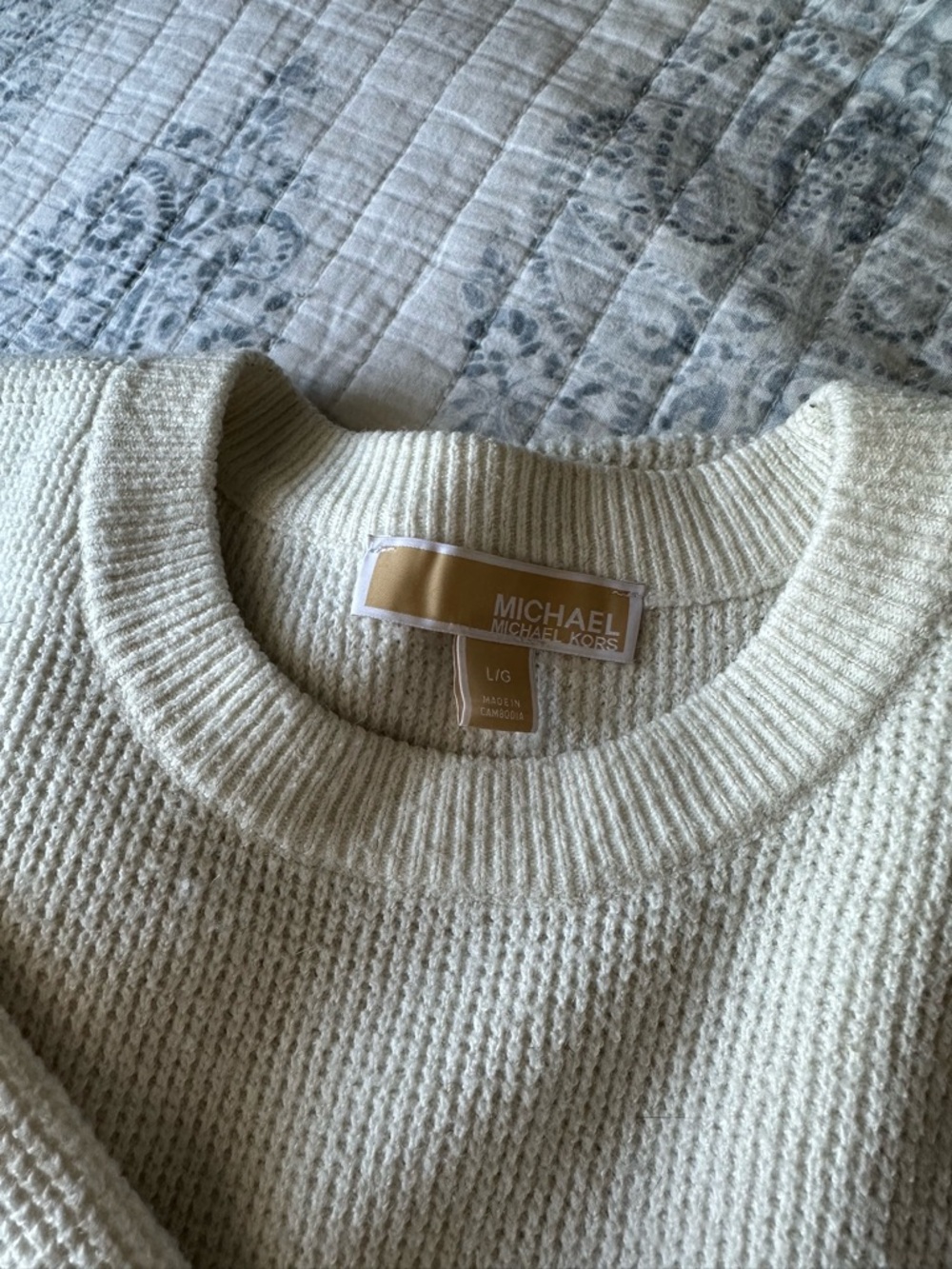 MICHAEL Michael Kors Cream Crewneck Sweater